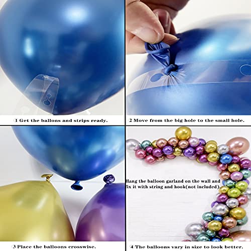 Colorful Party Balloons 100pcs 12inch Chrome Metallic Helium Balloons for Birthday Party Decoration and Arch Decoration Wedding Birthday Baby Shower Christmas Party - Image 5