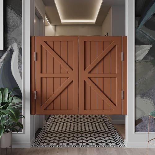 AZHANGYB Puertas Batientes De Café 70x90cm, De Vaquero Madera Maciza, Vaiven Cocina Interior, Libre Accion Dual, para Entrada, Pasillo, Con Bisagras