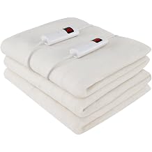 DORTALA Heated Mattress Pad Queen, Dual Control Electric Mattress Pad Bed Warmer with 9 Heat Settings & 9H Timer, Overheat Protection, Machine Washable, White