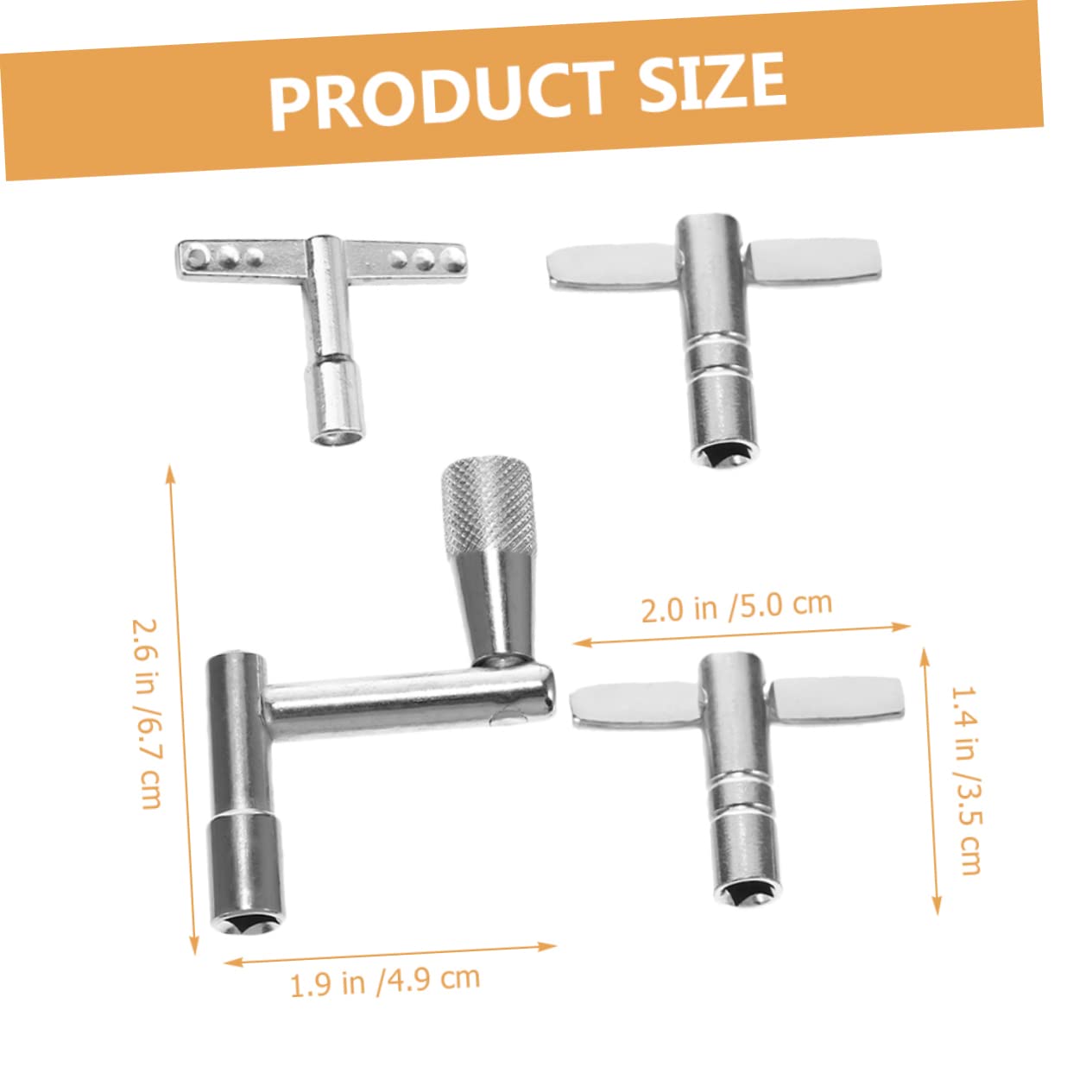 GLSTOY Drum Set Adjustment Wrenches 4pcs Drum Tuning Tools Drum Supplies Metal Drum Keys