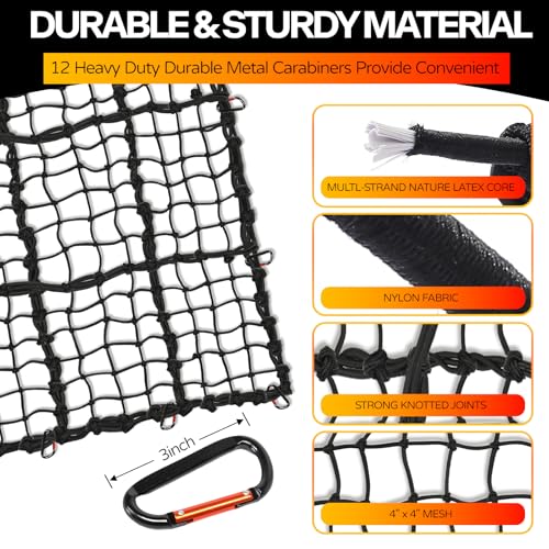 Snapklik.com : TKKEUEP 4 X 6 Cargo Net For Pickup Truck Bed,Trailer,Car ...