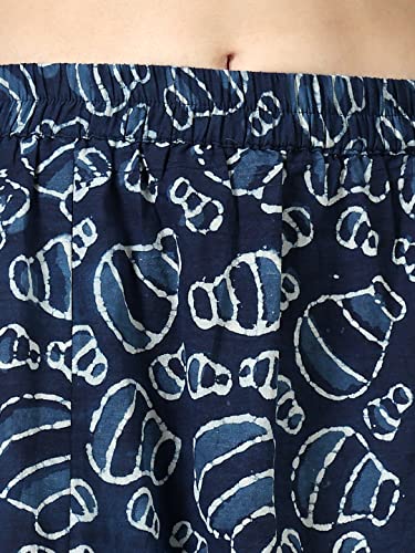 Image of POPWINGS Casual Ethnic Bagru Print Long Slit Skirts for Women || Cotton Long Slit Skirt for Women || Stylish Women Long Skirt for Summer