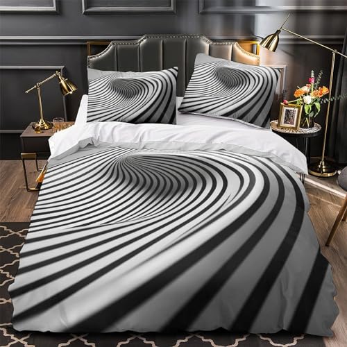 Housse de couette 3D fermeture éclair grise 220x240 sans plis - 4