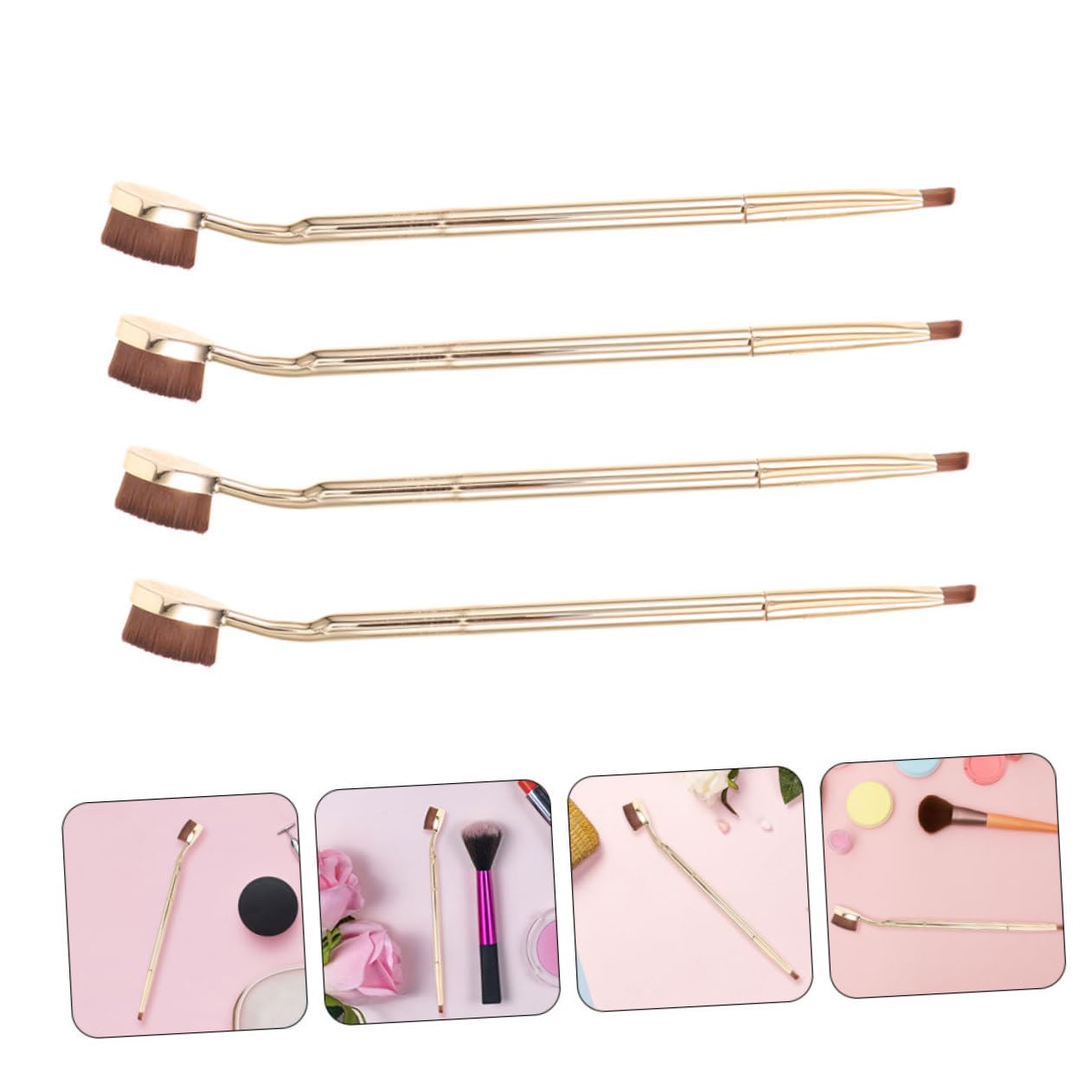 NOLITOY 4pcs Double-ended Concealer Brush for under Eye Makeup Versatile Makeup Tools for Cream Lipstick and Eyeshadow Application Ergonomic Design for Comfort and Precision