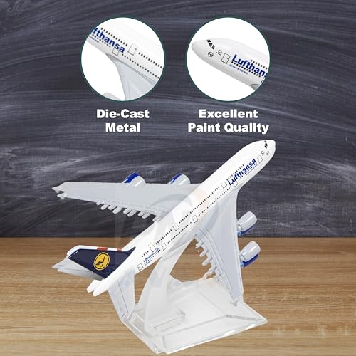 Image of Lufthansa Airlines, diecast, Metal Aeroplane Scale Model Office only for Display, Size -16 cm-A380 (Lufthansa)