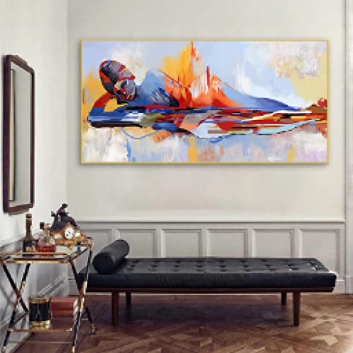 Bouddha Grande Taille Impression Toile Abstrait Salon Style Galerie