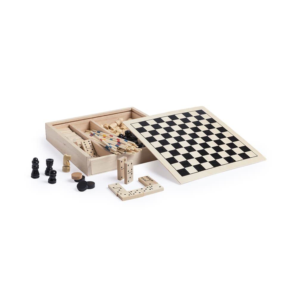 ANTEVIA Set Voyage 2 En 1 – Jeu De 54 Cartes + Dominos En Bois, Mallette Compacte 18,7x7,5 Cm – Idéal Pour Les Vacances
