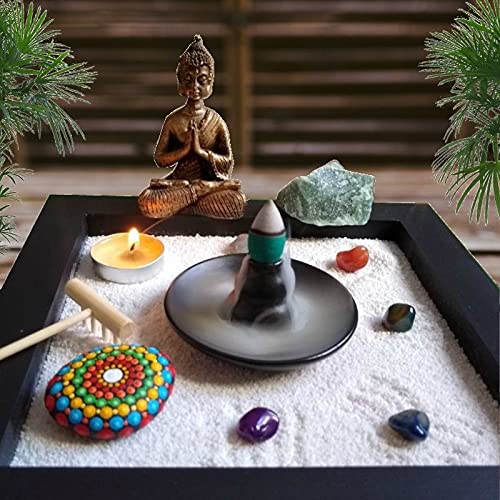 JARDIM ZEN com QUARTZO VERDE e INCENSÁRIO CASCATA