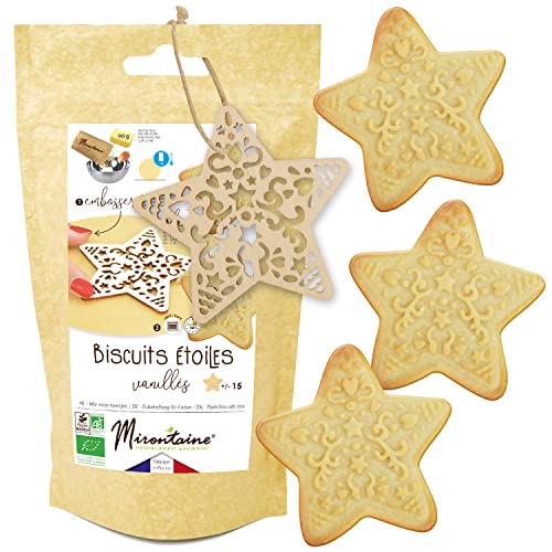 Mirontaine - Biscuits étoiles vanillés - 1 préparation + 1 embosseur bois étoile Cover