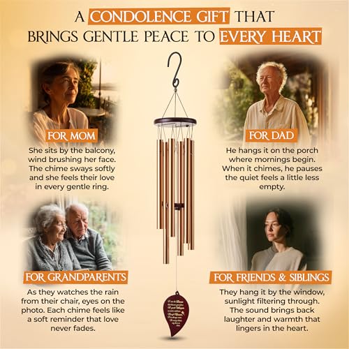 Image of 32 Inch Memorial Wind Chimes Outdoor, Sympathy Gifts for Loss of Loved One, Memorial Gifts for Loss of Mom, Sympathy Wind Chimes for Mother, Father, Brother, Sister