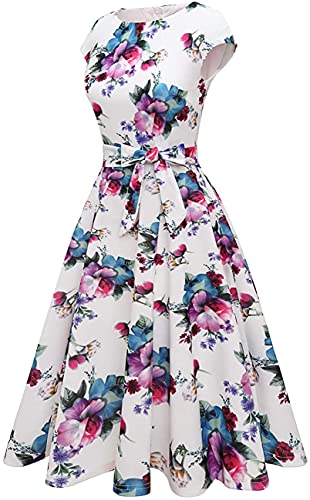 Image of DRESSTELLS Women's Cocktail Dresses, Formal Wedding Guest Modest Church Vintage Tea Party Midi Evening Dress