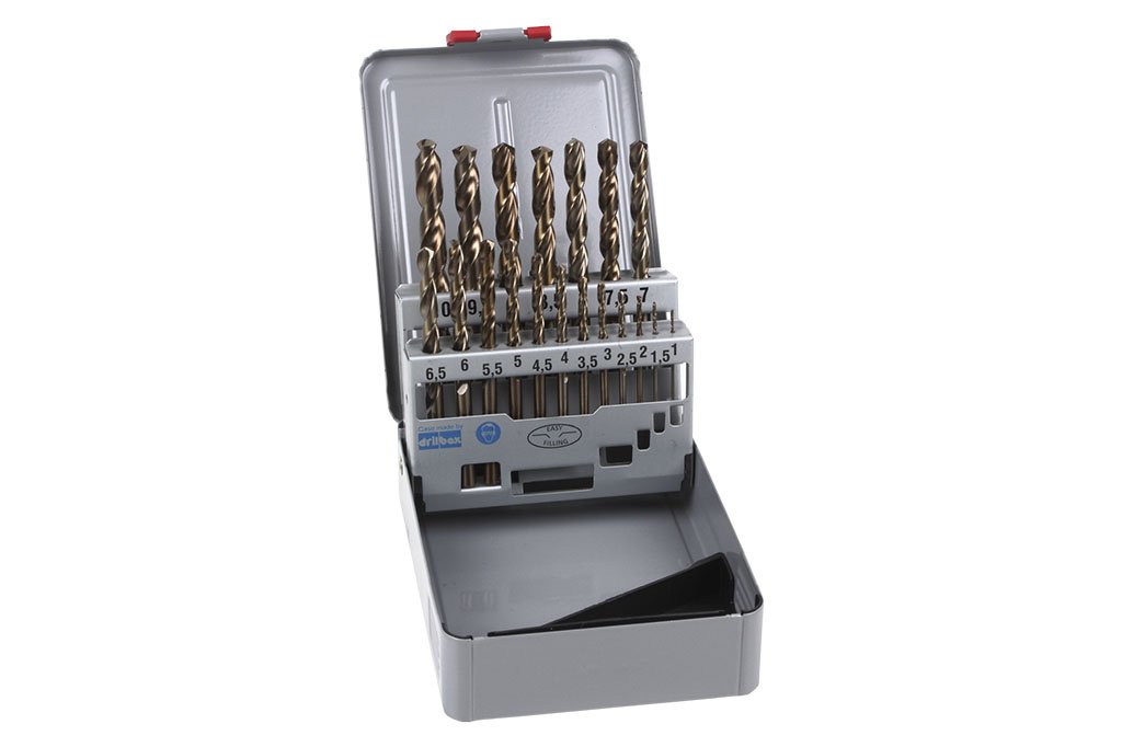 Set metálico brocas TITANIO HSS-TIN, medidas de 1-10mm (medios) 19 Piezas