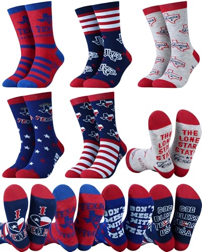 Geyoga 5 Pcs City Travel Souvenirs Socks Christmas Novelty Souvenirs Gifts Texas Italy New Orleans Socks for Christmas(Texas)