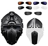 Lejie Casco de Motocicleta al Aire Libre táctico Máscara Gafas de Caza Paintball Disparos Película de rol Militar Mascarilla Completa