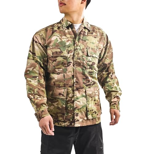 image for BACKBONE Mens Army Military Battle Dress Uniform BDU Shirt Camo Top Ja