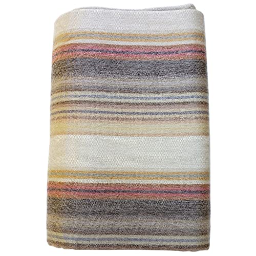 Davlina, Alpaca Wool Throw Blanket | Super Soft, Lightweight, Breathable And Hypoallergenic | Non-Itchy Or Scratchy (Brown Beige Varicolored) #TOP3