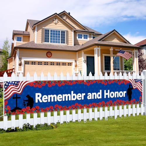 Arosche Memorial Day Decorations Remember and Honor Banner 120
