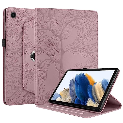 Succtopy Cover Compatibile con Lenovo Tab 2025 10.1 Pollici (TB-311FU/TB-311XU) Cover in Pelle PU con 360 Gradi di Rotazione Custodia Protettiva con Porta Penna per Lenovo Tab 10.1" 2025 Oro Rosa