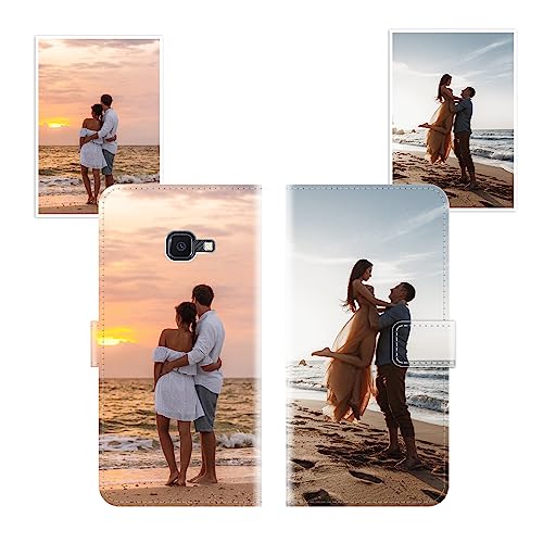 Sunrive Funda Personalizada Compatible con Samsung Galaxy Xcover 4s, Cuero Protectiva Carcasa Personalizable para tu móvil con Foto Imagen Frase o Texto + Cuerda para móvil Universal
