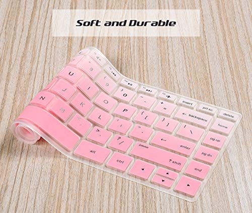 Keyboard Cover for HP Laptop 14\"& HP Pavilion x360 14 14-dk 14-fq 14-dq/dk/cf Series 14-dq1040 14m-ba011dx ba013dx 14-dh2097nr 14-bw006nr 14-bf040wm 14-fq0033dx 14-fq0013dx(Pink+Clear)