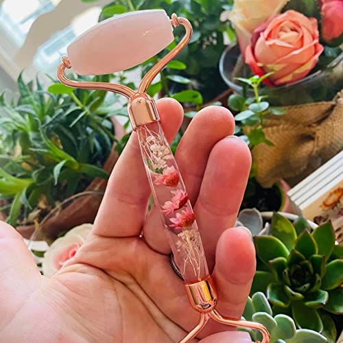 100% Authentic Rose Quartz Jade Roller and Gua Sha Set for face. Premium Quality Complete Kit. Facial Tools. Microneedle Derma Roller. Natural Facial Gift Set Women (Pink, 4 PCS) - Image 4