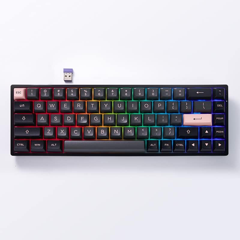 Close-up of Akko 3068B keyboard with keycaps and switches removed