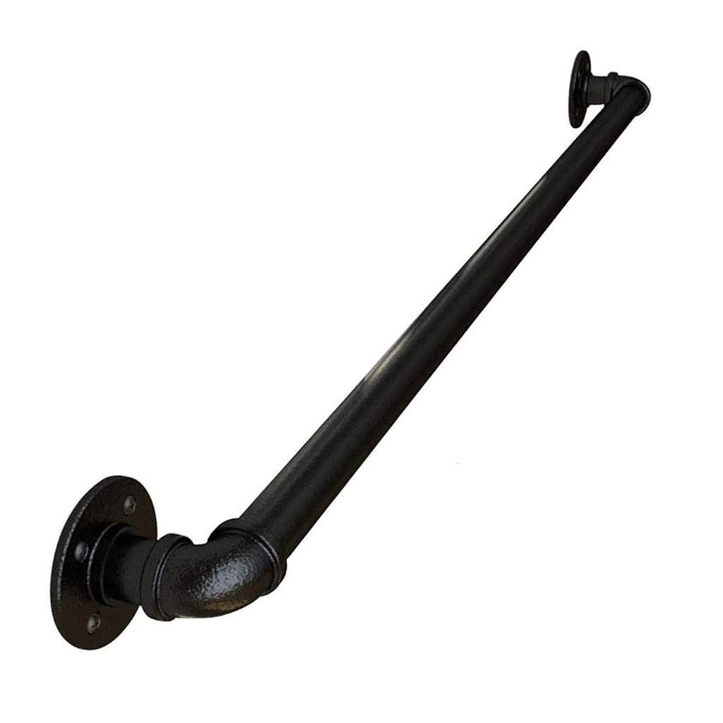 Gyeqxkt Women's Black Matte Wrought Iron Indoor Staircase Railing For Elderly Safety 10Ft