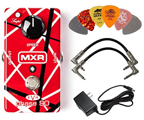 MXR EVH90 Phase 90 Effects Pedal Bundle w/2 Patch Cables, 9V Power Supply, and 6 Assorted Dunlop...