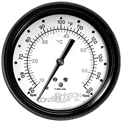 Johnson Controls T-5502-1005 Series T-5500 Model T-5502 Pneumatic Temperature Indicator, 6-114°C Renge