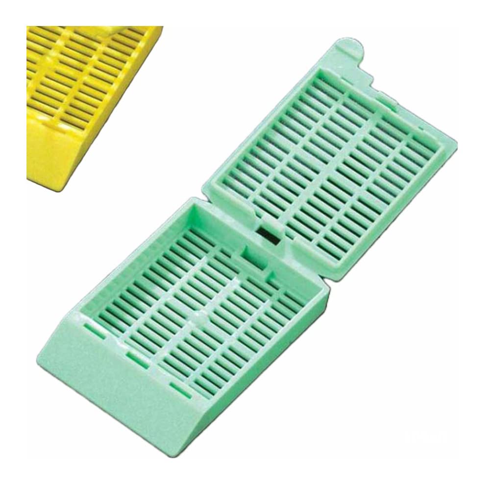 Globe Scientific 1094B Tissue Embedding Cassette with Attached Lid, Bulk, 35° Writing Area, Blue, Pack of 1000