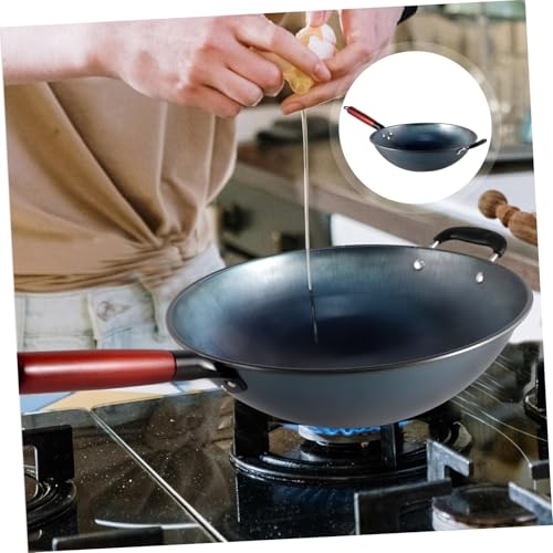 Wok tradicional de hierro fundido Unomor con mango antideslizante miniatura 6