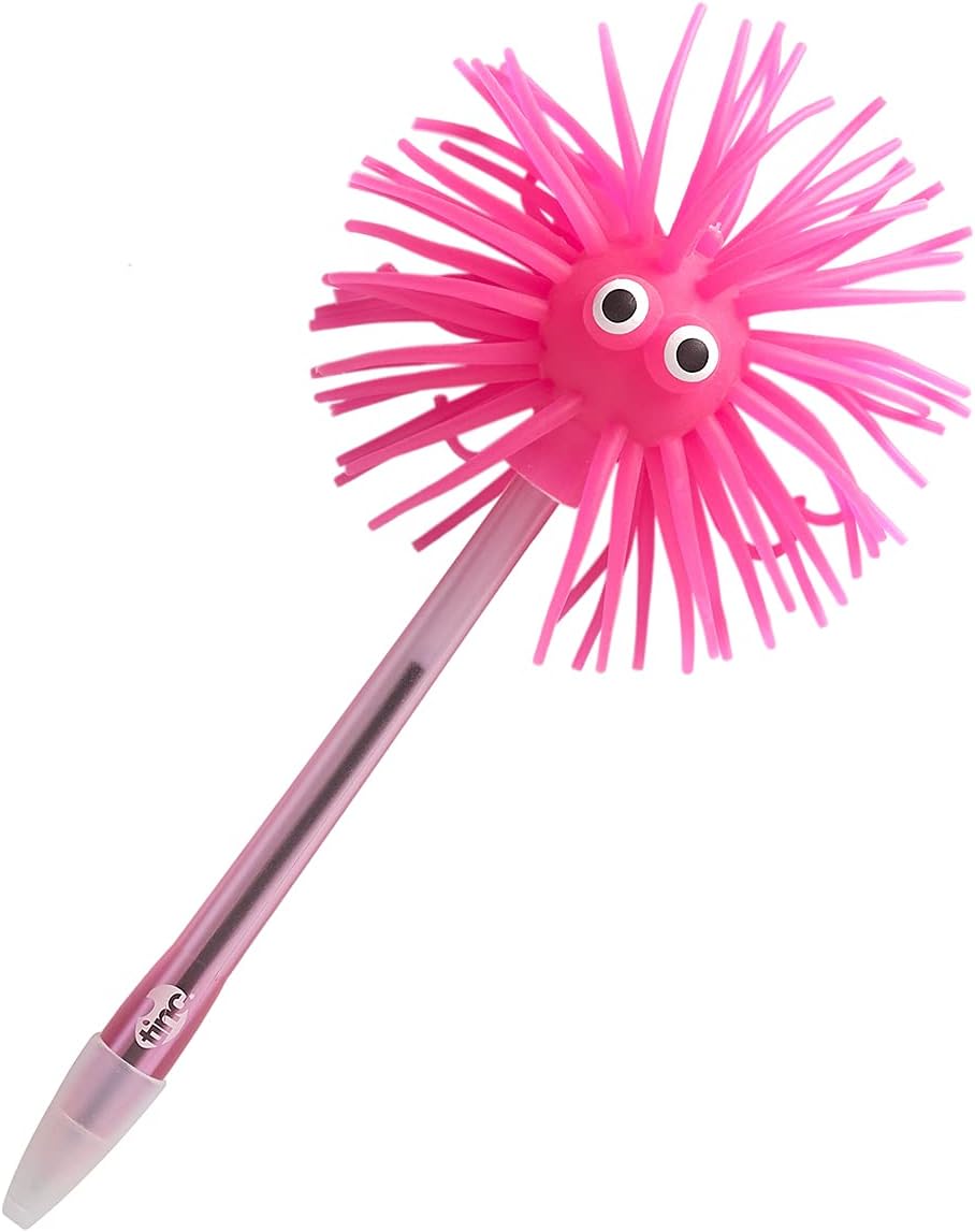 Tinc Fuzzy Guy Pen | Pink | Birthday Giveaways for Kids | Cute stuff Party Favors for Kids | School Supplies Gifts for Girls and Boys | Cute Stationar