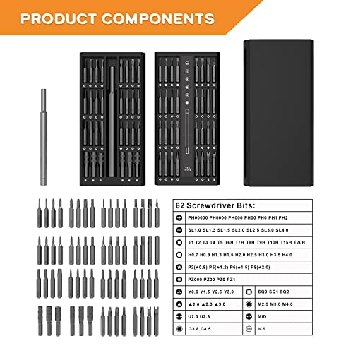 Cacciaviti precisione set 63 in 1 con scatola