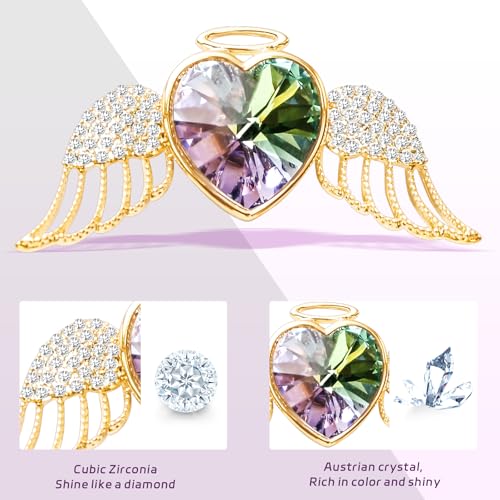 Image of Brooches For Women,14k Gold Plated Copper,Crystal Brooch,Love Brooch,Heart Brooches,Brooches Pin for Birthday, Christmas,Valentines, Wedding Parties, Anniversaries,Mother's Day