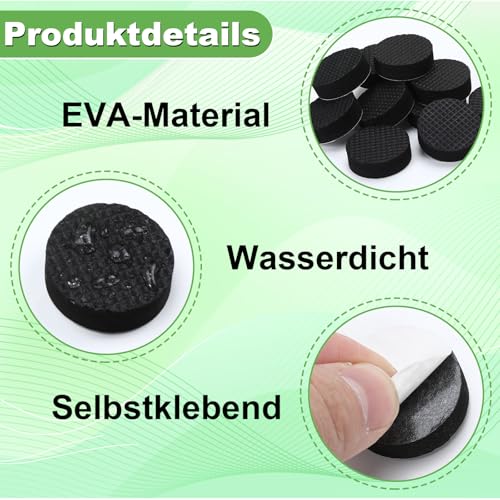 Augshy Unsichtbare Blumentopf Füße, 90 Stück Schwarze Blumenkübel Füße rutschfest Gummi Blumentopf Untersetzer Selbstklebend Pflanzentopf Gummifüße Blumentopffüße für Innen Outdoor