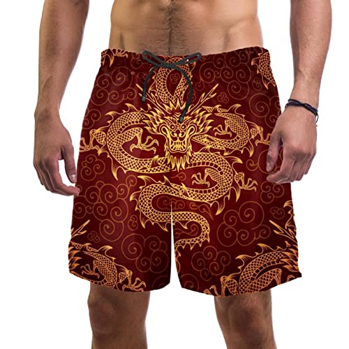 Maillots de bain pour hommes pour la plage : short JDEZ dragons au bord de la piscine