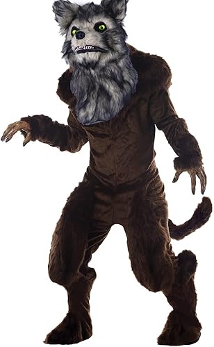 Miniatura 6 de Cosermart Máscara de lobo de zorro peludo, máscaras divertidas para perros, oso aterrador, mandíbula móvil realista, cabeza de animal de piel