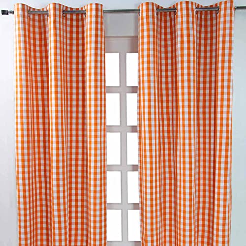 Rideaux à œillets coton orange pour bloquer le vis-à-vis de fenêtre