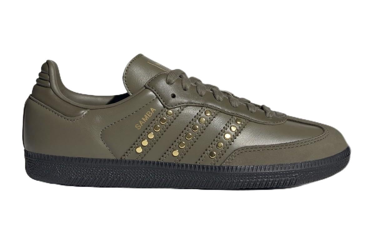adidas Samba OG Women's Shoes, Medium Dark Khaki/Olive Strata-Core Black, Size 10