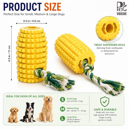 Image of PetVogue Nylon Chew Toy for Aggressive Chewers | Durable Teeth Cleaning Toothbrush, Interactive Indestructible Chewing Toy for Large & Medium Breeds