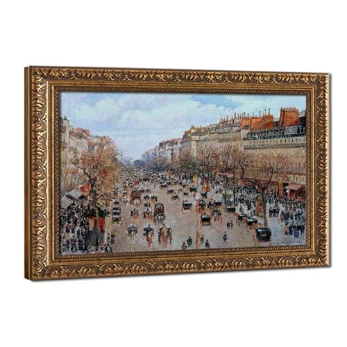 Toile Pissarro Boulevard Montmartre cadre suspendre salon