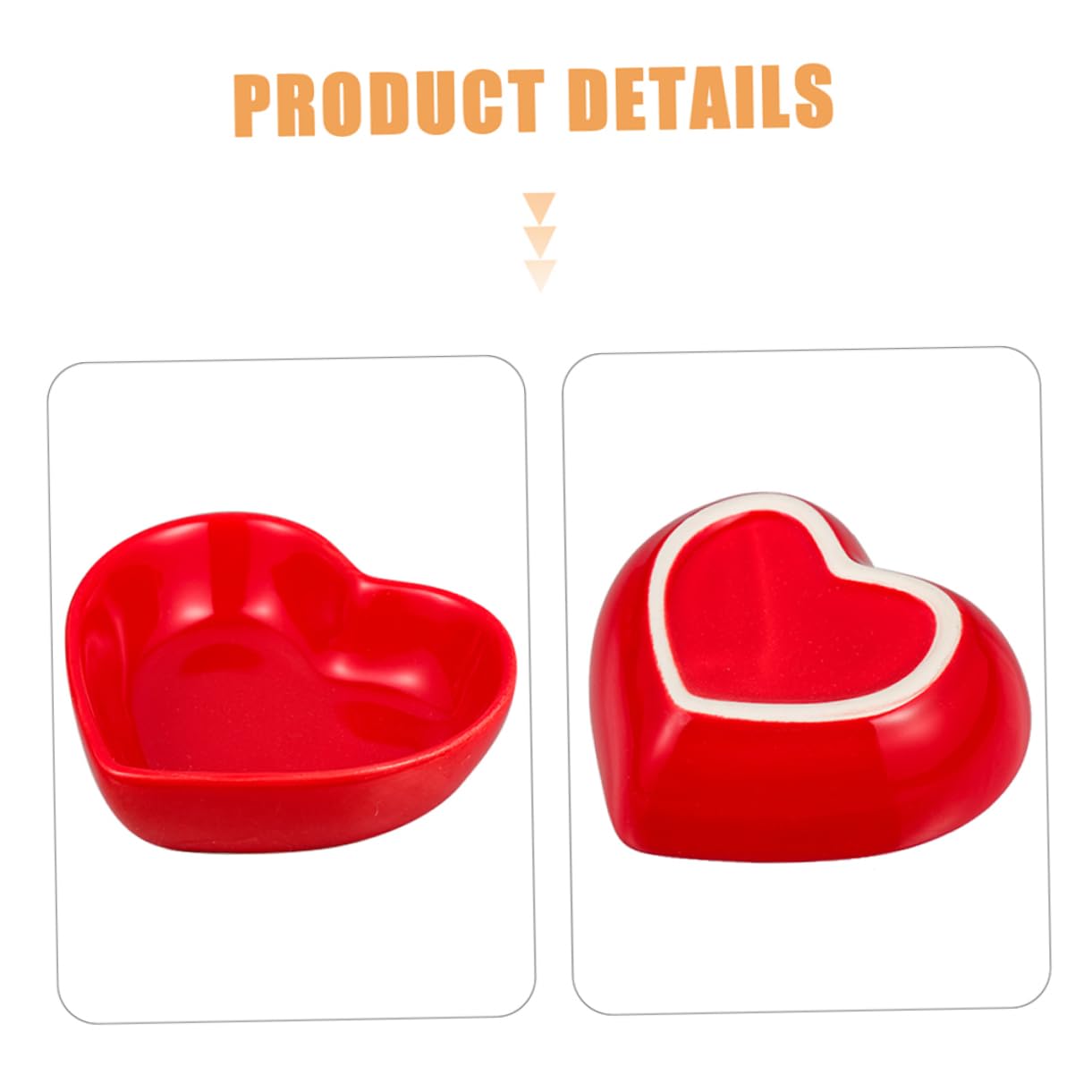 MAGICLULU 5 Sätze Herzförmiges Saucenteller-set Keramik Schälchen Für Saucen Schälchen Für Appetizer Keramik-geschirrset Obstteller Unterhaltsam Winzige Schüssel Sauce Tassen Rot 2 Stück * 5
