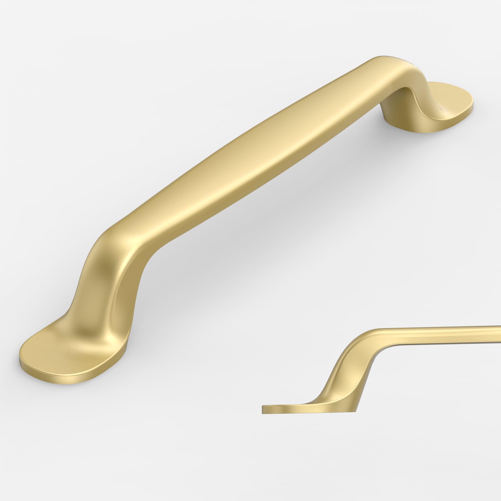 Amerdeco 10 tiradores de muebles dorados de 128 mm, distancia entre orificios, aleación de zinc, tiradores de cajones y tiradores de armario para armarios de cocina y armarios UK0080