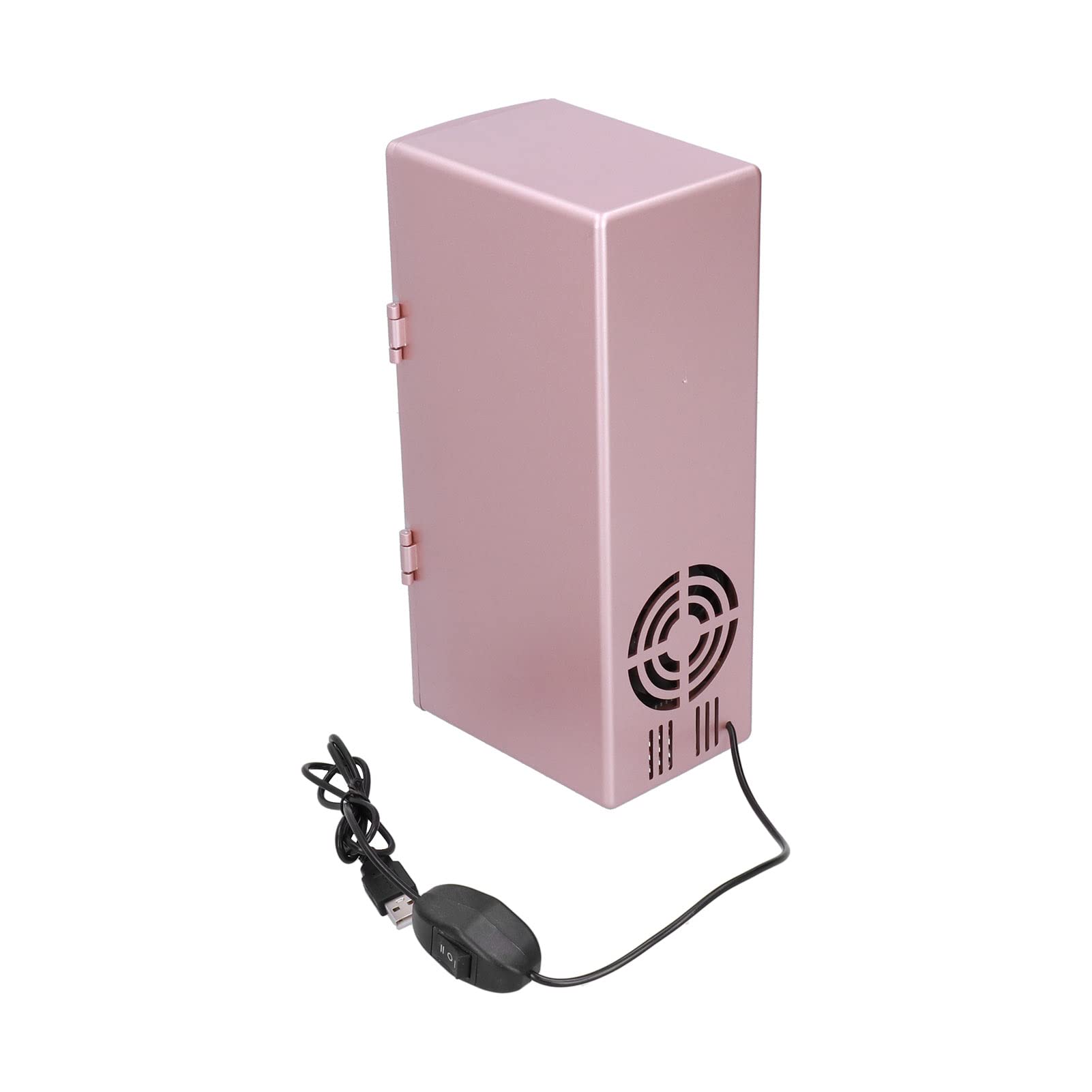 Mini refrigerador portátil USB caliente y frío, doble uso, para cosméticos, escritorio, hogar, dormitorio, al aire libre, alimentos y bebidas (oro rosa)