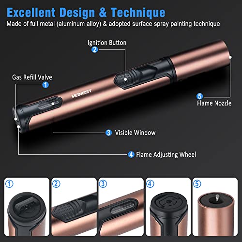Ieik Butane Torch Lighter 2 Pack Refillable Torch Lighter Adjustable Jet Flame Butane Lighter Long Pen Lighter For Bbq Stove Grill Candle Camping 6-Inch (Gas Not Included) #TOP1