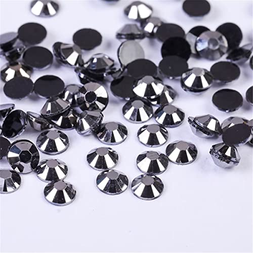 Image of 500 Pieces SS30 6mm Flatback Rhinestones Clear Glass Round Gems Crystals for Nail Art DIY Crafts Clothes Shoes Bags （Mineral Gray）