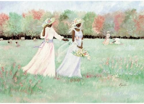 12" x 16" African American Unframed Lithograph Art Print by Consuelo Gamboa - Summer Stroll