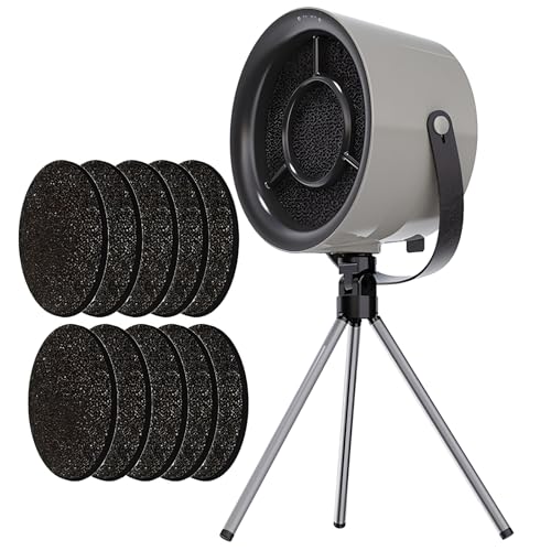 Campana de Gama de Escritorio, Cocina Portátil de Ventilador Extractor, con 12 Algodos de Filtro y 1 Trípode, Diseño Desmontable, Ajuste de Tres Velocidades, Se Puede Colgar para Su Uso Gray