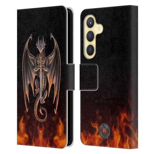 Funda tipo libro Samsung S24 5G con tarjetero interno y tapa de cuero de dragones artísticos