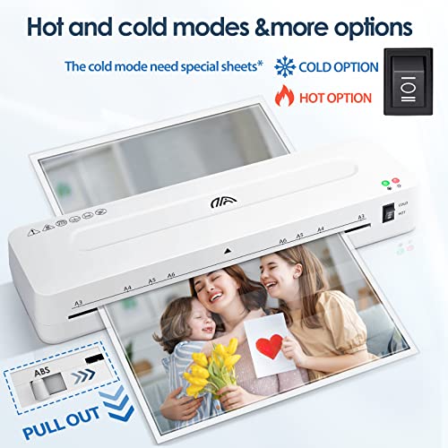 A3 Laminator, 13 Inches Laminator Machine With 50Pcs Laminating Sheets Pouches For A3/A4/A6, 5-In-1 Thermal Laminator Build In Paper Trimmer And Corner Rounder For Home/Office/School #TOP2
